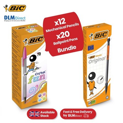 BIC Matic Original Druckbleistifte 1er Pack & BIC Cristal Fun Stifte 20 Packungen