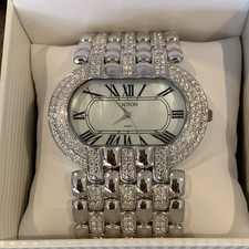 Croton Women's Quartz Oval Silver Tone Bracelet Watch Roman Numerals w/ Box
