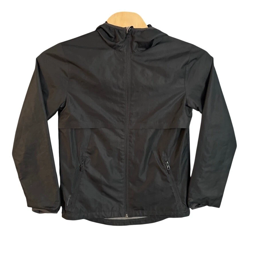 Champion C9 Mens Black Hooded Windbreaker Jacket Full Zip Mesh Lined Small R1161