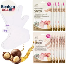 Hydrating Hand & Foot Masks 12 Pairs, Deep Moisturizing Socks & Gloves, Soften D