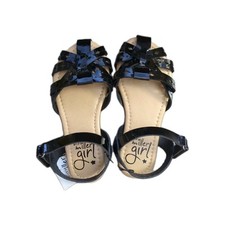Olivia Miller Girl Black Patent Sandals Size 11 Kids Dress Shoes New OMO-1469K