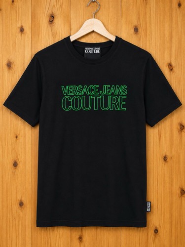 Versace Jeans Couture T Shirt Black Green Logo Men’s Size M - Picture 1 of 5