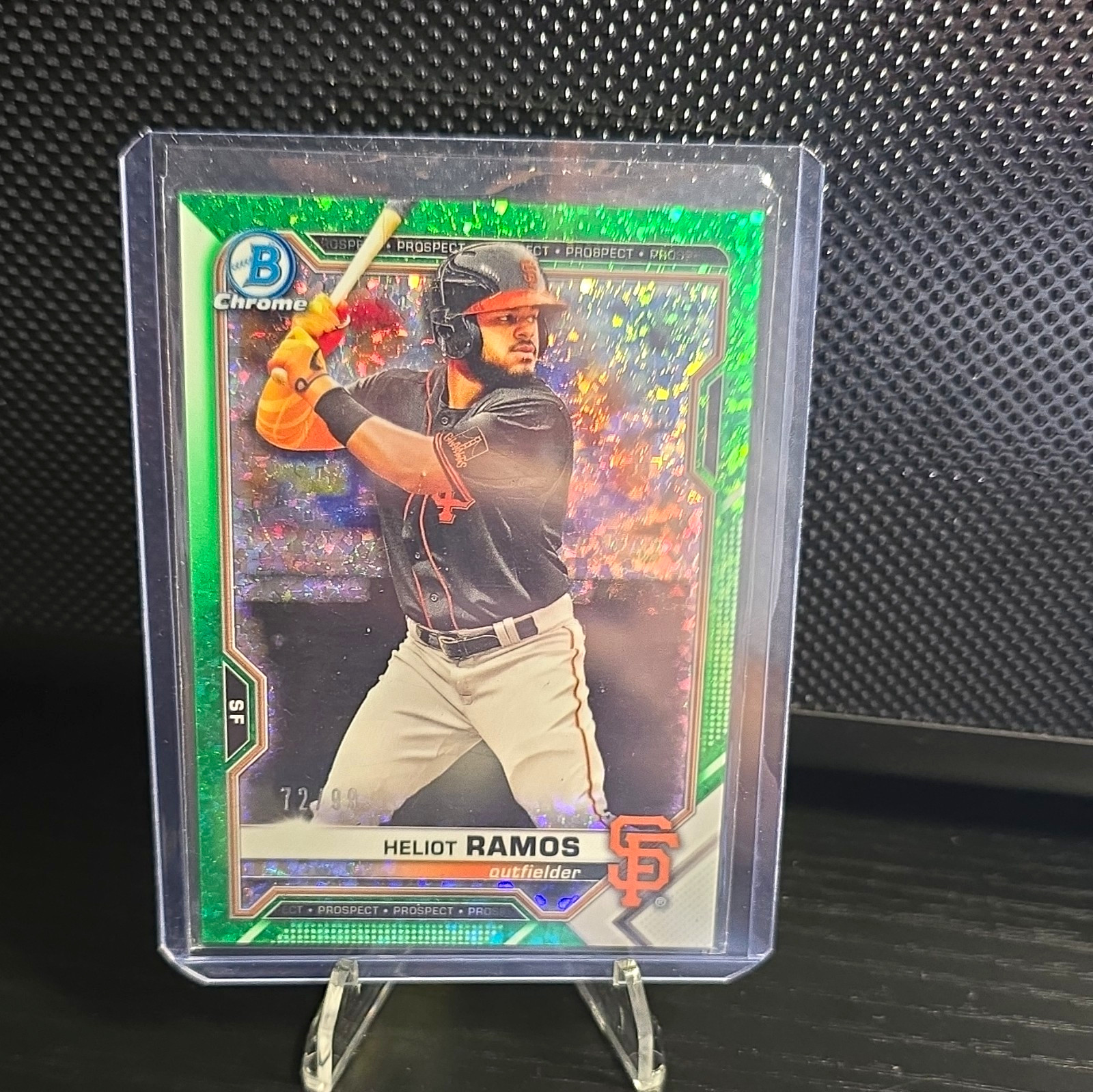 Topps 2019 Bowman Chrome Heliot Ramos Giants Green Shimmer Refractor /99 #BCP-69