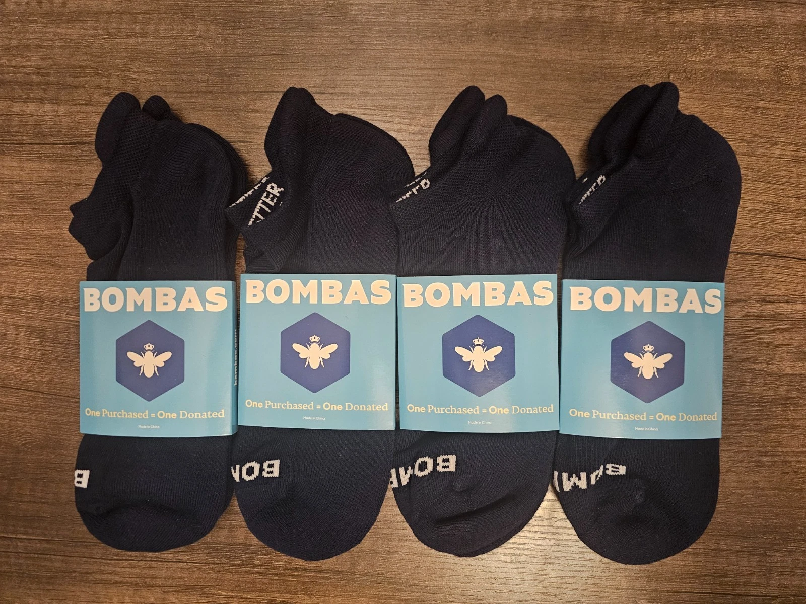 Bombas Ankle Socks – 4-Pairs – Navy Blue – Size Large – Unisex