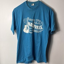 Vintage Music City Nashville Tennessee T-shirt 50/50 Blend Made in USA 80s 90s