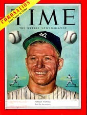 June 15 1953 Mickey Mantle First TIME Magazine Cover "Born for the Majors"
