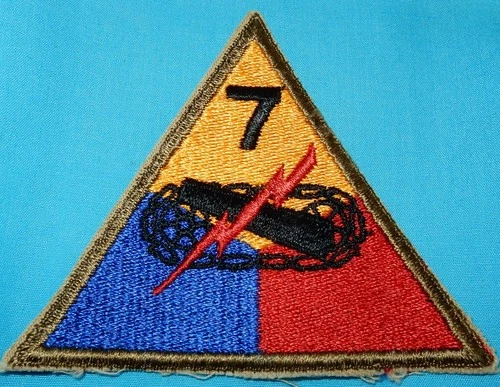 WW2 ERA 7th ARMORED DIVISION PATCH US MILITARY BADGE UNITED STATES WORLD WAR II