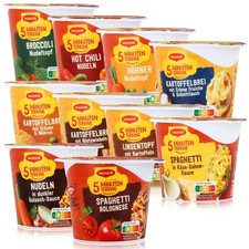 Maggi 5 Minuten Terrine Fertigmahlzeit Snack Kartoffelbrei Spaghetti Nudeln