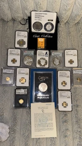 US Coin Collection Morgan, Peace, Gold Eagles, Carson City, NGC PCGS/ICG MS69-70