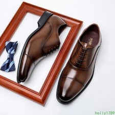 Men's Shoes Lace Up Faux Leather Business Formal Wedding Suit Party Work Oxfords