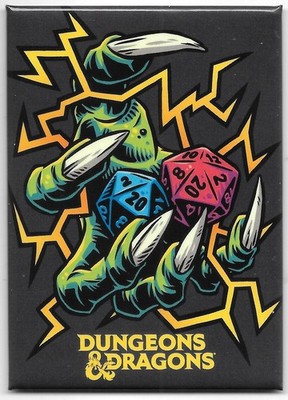 Dungeons & Dragons Skeleton Hand with Dice Fantasy Art Refrigerator Magnet NEW