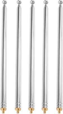 5pcs Telescopic Antenna M3 Male Thread 7 Sections AM FM Radio Silver 