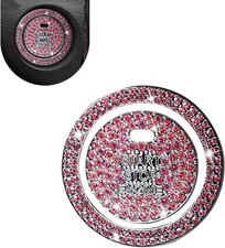 Crystal Rhinestone Car Engine Stop Decoration Ring Sticker, Sparkl Color: Pink