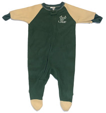 South Florida Bulls Fleece Sleeper Zip Up Footed Pajamas New NWT Baby 3-6 Months