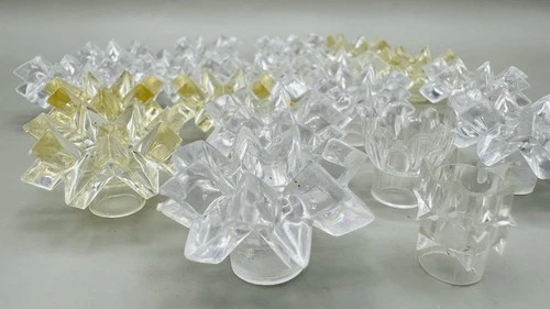 Lot of 19 Vtg Vintage Clear Plastic Christmas Light Tree Reflectors