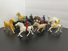Vintage Cowboys Indians with Horses Plastic Lot of Toys Playset