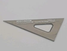 Vintage KOH-I-NOOR RAPIDOGRAPH Acrylic Triangle 7202-4 4"Double Ink Edge USA