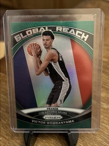2023-24 Panini Victor Wembanyama #2 RC Global Reach Green Prizm Rookie