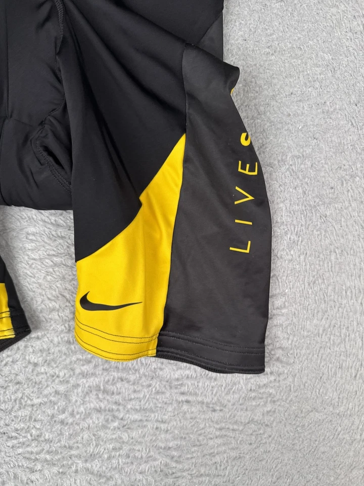 Pantalones Cortos de Ciclismo Nike Livestrong Para Hombre XXL Negro Amarillo Acolchado Hecho en Italia Foto 2 de 4