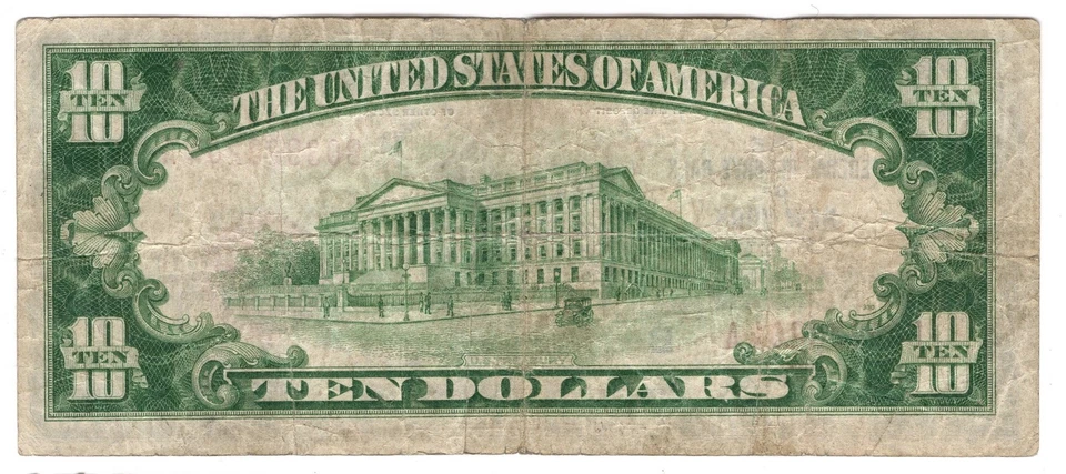 $10 1929 Federal Reserve Bank Note New York Fr#1860-B - Image 2 of 2