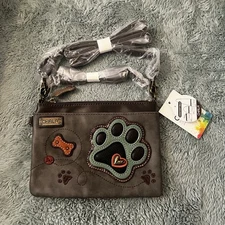 Charming Chala Puppy Dog Paw Print Crossbody Bag Handbag Purse