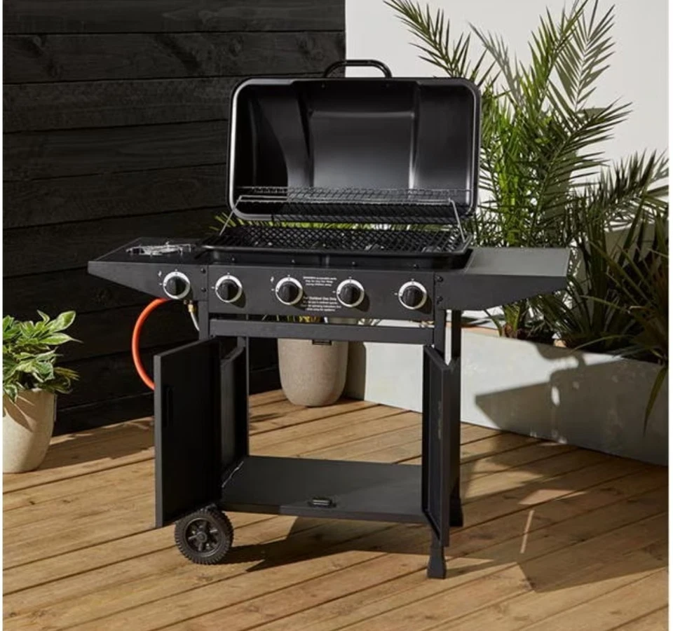 Linea 4 Burner BBQ with Side Burner And Folding Shelf FREE BBQ COVER INCLUDED  - Image 3 of 4