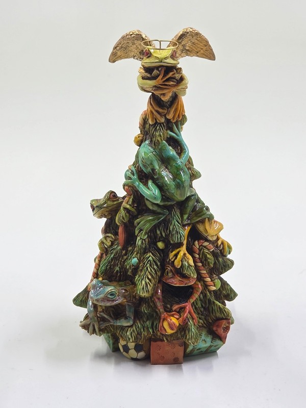 Harmony Kingdom Art Neil Eyre Designs Christmas Angel Halo tree frog frogs