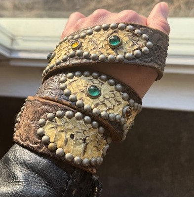 Vintage 1940s 50s Jeweled Studded Belt Motorcycle Western
