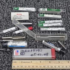 MRO Assorted Taps, Extractor, Pin, Sharpening Stone, Drills.  Lot of 15