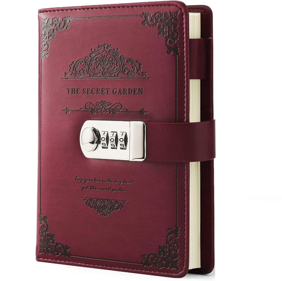 A5 Tagebuch mit Schloss Journal Schloss Niedliches Tagebuch Leder Notizbuch DHL - Bild 3 von 4