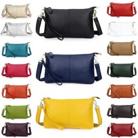 New Womens Genuine Leather Clutch Messenger Handbag Crossbody Shoulder Bag Purse