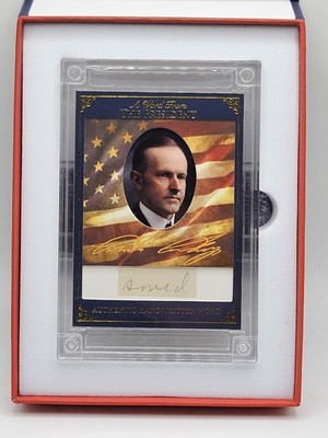 A Word From POTUS Calvin Coolidge - Authentic Handwritten Word Relic SP