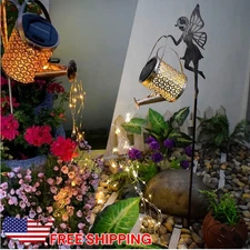 Solar Watering Can Light Garden Outdoor Kettle Fairy Yard Christmas decor US