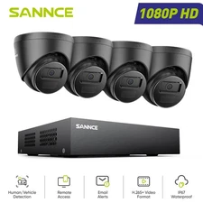 SANNCE 8CH DVR 1080P Video Security Camera System Outdoor Human Detection H.265+