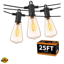 25ft String Lights S14 LED Shatterproof Warm for Outdoor Garden Patio Yard
