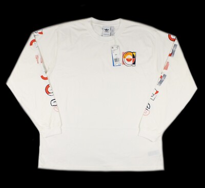 Adidas Men's Long Sleeve Graphic T-Shirt White DV3291