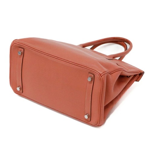 HERMES Birkin 30 Swift Leather Silver Hardware Classic handbag 2008 Rosy - Picture 5 of 17