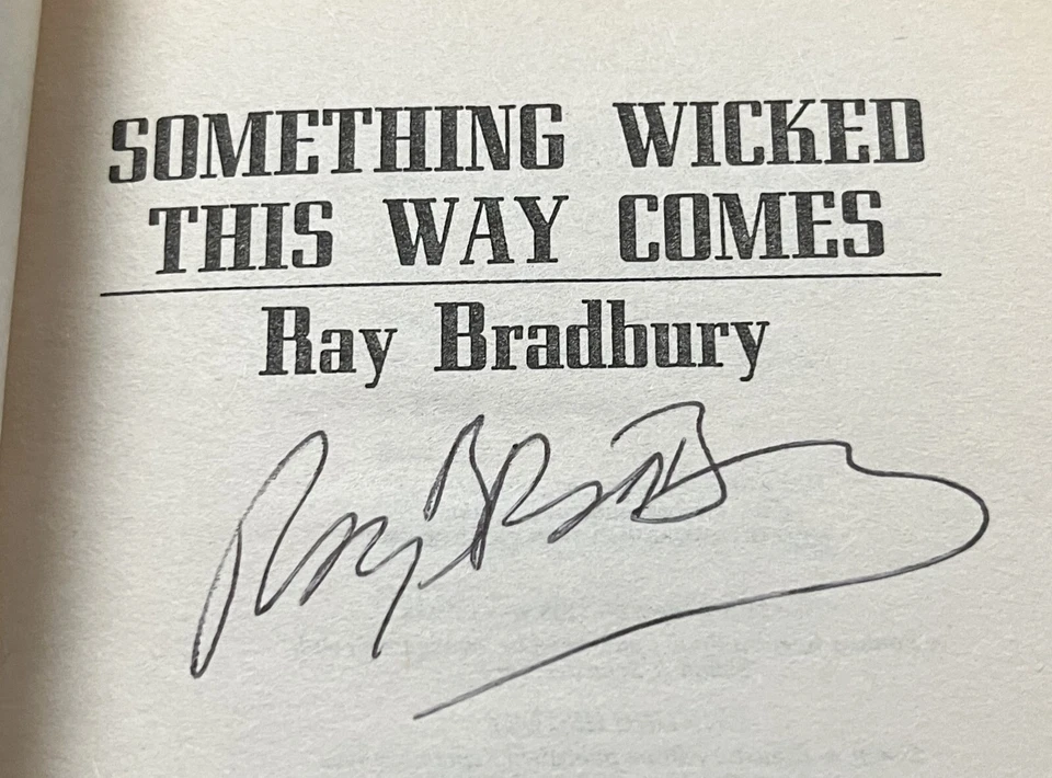 Bradbury Signed SOMETHING WICKED THIS WAY COMES 1990 MMPB Martian Fahrenheit 451 Foto 2 de 2