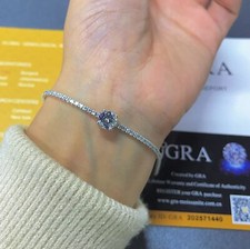 925 Sterling Silver Charm 1CT Round Cut Moissanite Tennis Bracelet for Women