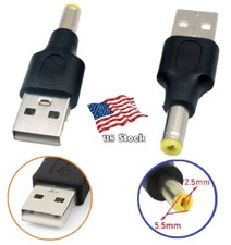 USB Male To 5.5x 2.5mm Plug 5V DC Power Supply Adapter Connector Converter