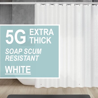 InnoLab Design 72x72 White Plastic Shower Curtain Liner, PEVA Waterproof Shower 
