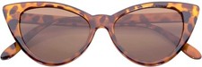 BROWN ANIMAL PRINT LEOPARD PATTERN CAT EYE SUNGLASSES BROWN LENS WOMEN UV400
