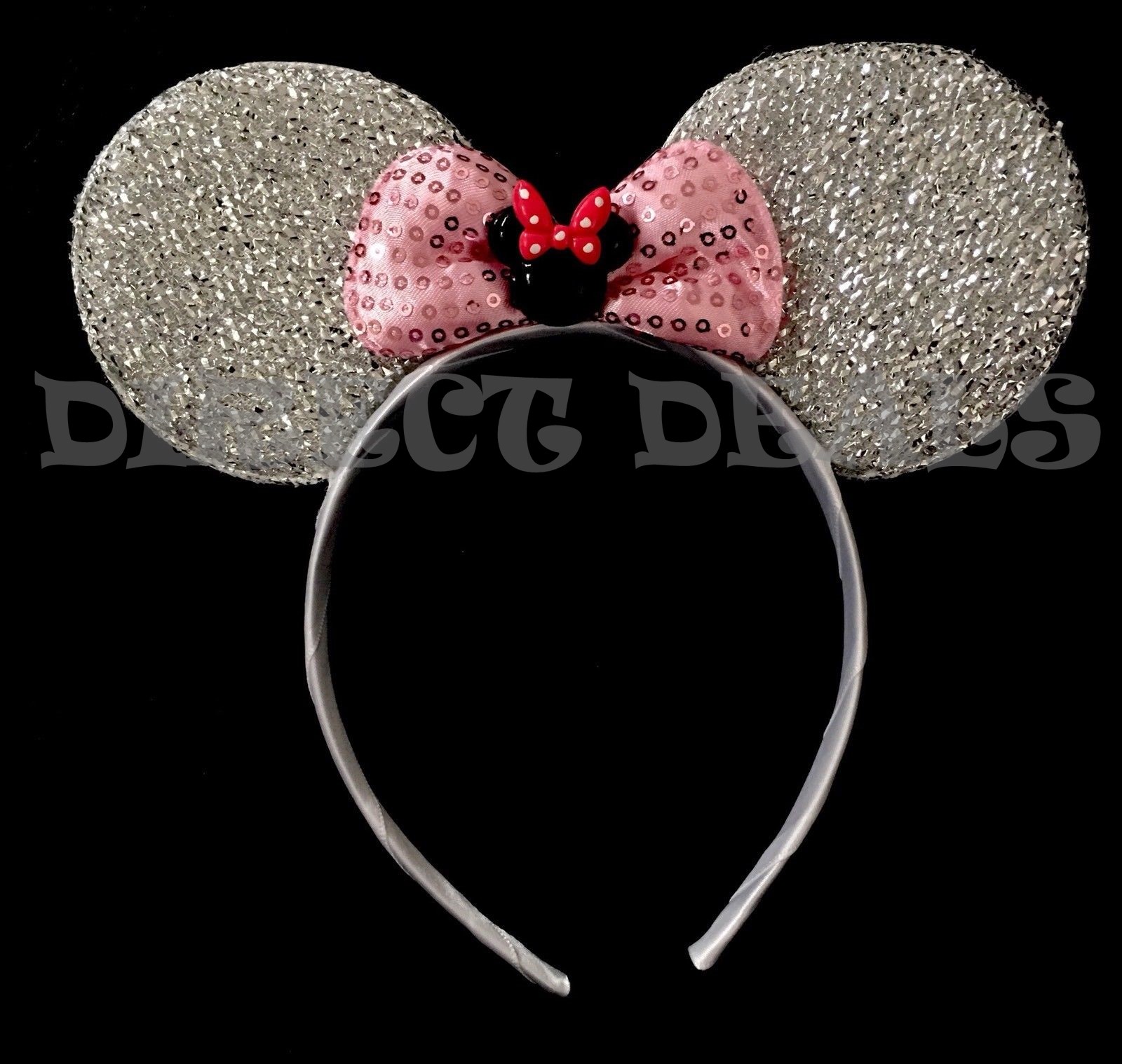 Sparkling Minnie Ears Black and Silver Headband Minnie Mouse Ears, Disney Ears for Adults and Kids, Black  main image 3