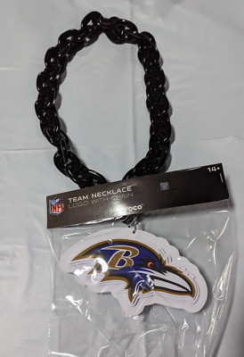 Baltimore Ravens Foam Fan Chain - BLACK - Team Necklace Big Logo NEW!