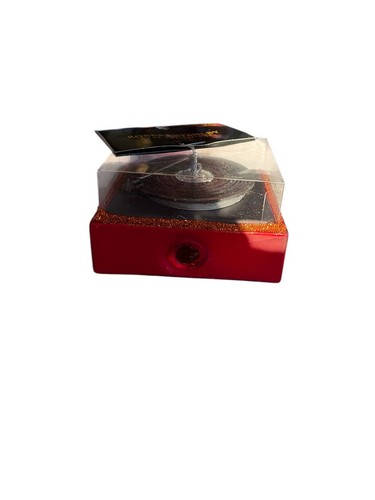 NWT Glitter Robert Stanley Glass Red Record Player Christmas Tree Ornament - Picture 3 of 10