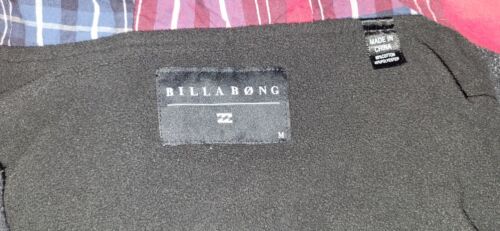 Billabong Herren Medium schwarz rot kariert Hoodie Full Zip Jacke Fleece gefüttert - Bild 3 von 18