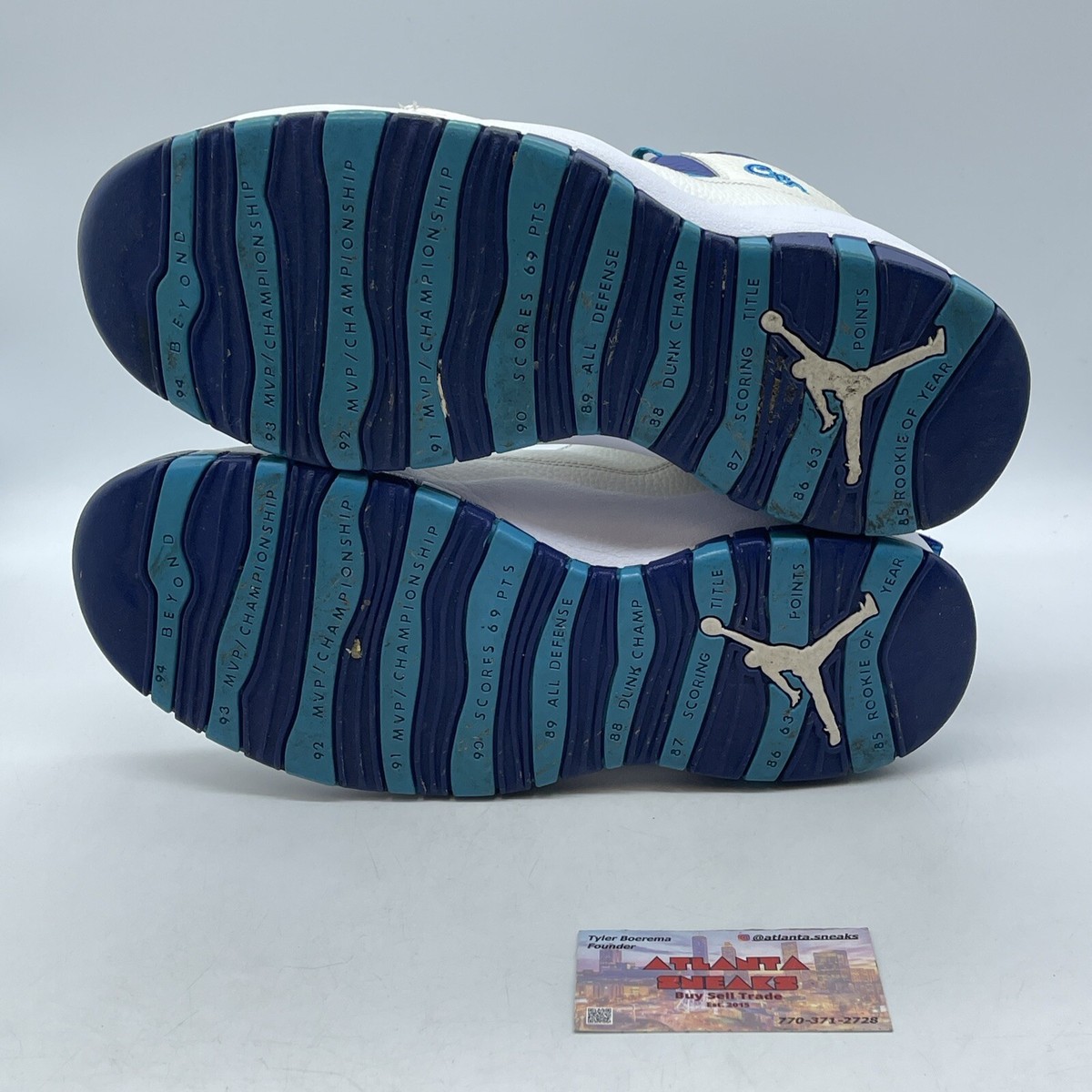 Size 12 - Air Jordan 10 Retro Charlotte Hornets White Blue Size 12 - Air Jordan 10 Retro Charlotte Hornets White Blue