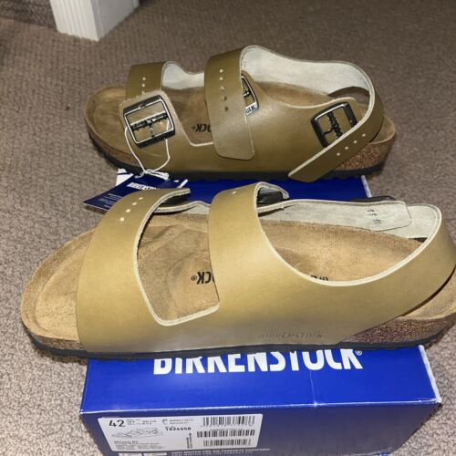 Birkenstock Milano Sandals. Vintage Wood Faded Khaki. Size 42 Regular. NIB. - Picture 1 of 8