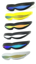 SPACE ROBOT RAVE DJ COSTUME CYCLOPS FUTURISTIC SHIELD SUN GLASSES Polarized Lens