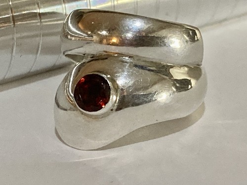 Vintage Sterling Silber Granat Wirbel Ring Größe 8,5 - Bild 9 von 15